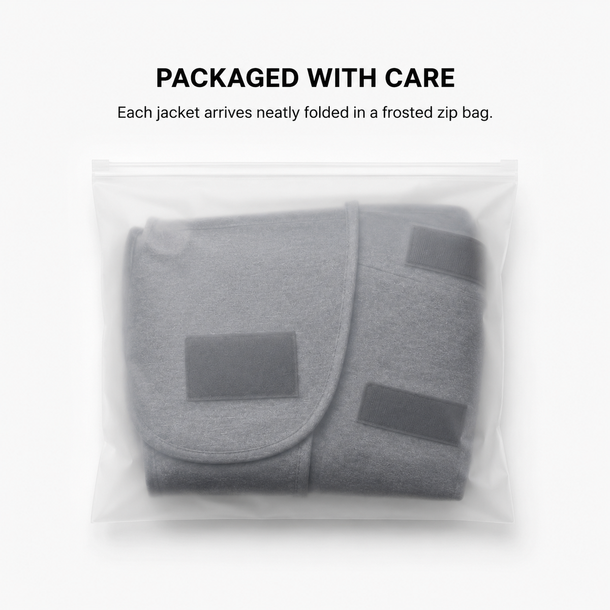 CalmWrap Heather Gray dog jacket secondary detail view