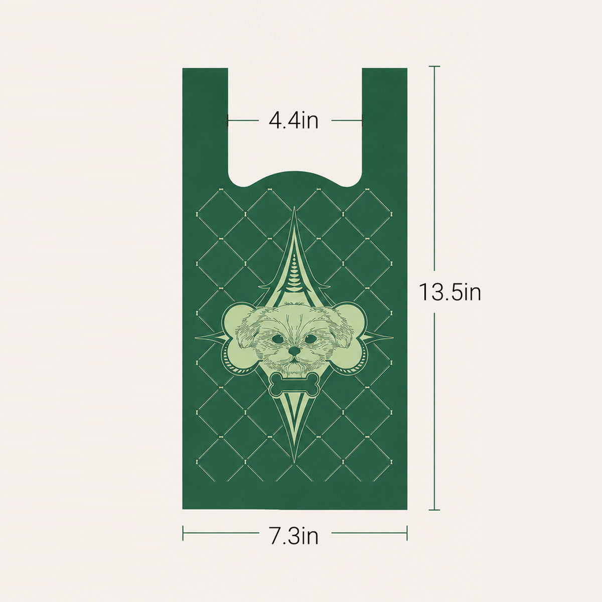 DailyWalk dog waste bag package and bag dimensions