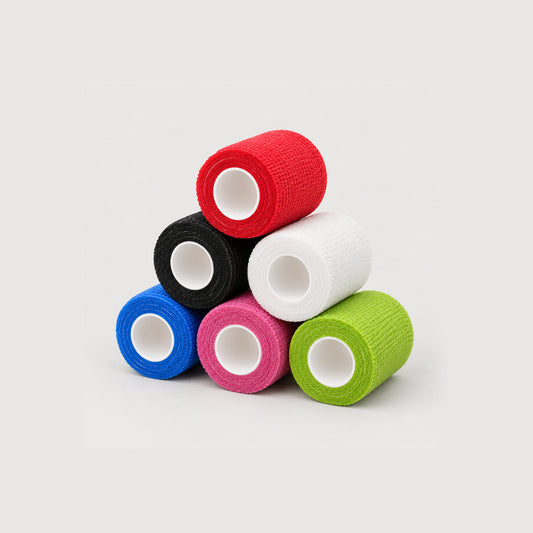 6-pack self-adhering dog bandage wrap for wound care in assorted colors