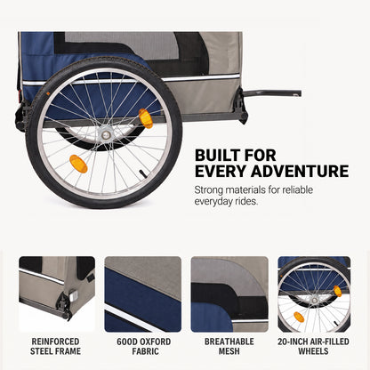 Adventure Ride dog bike trailer construction and frame details