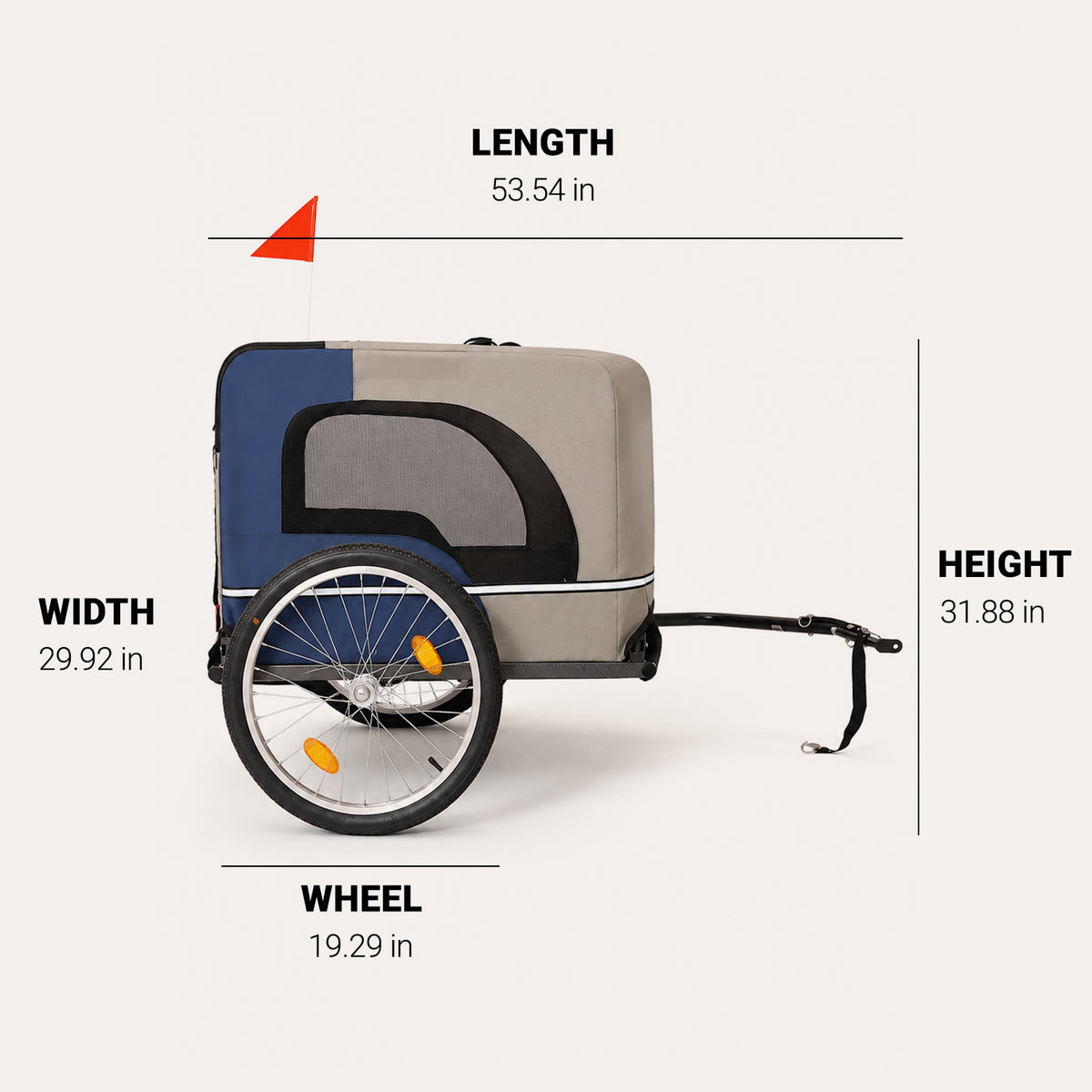 Adventure Ride folding dog bike trailer dimensions and size guide