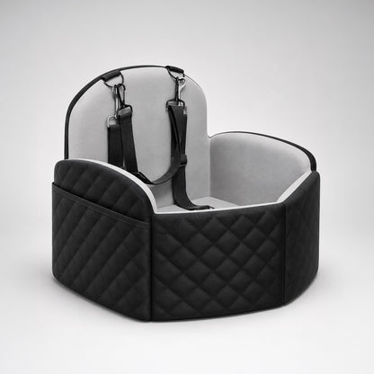 CloudRide memory foam dog car seat with cushioned bolster sides for comfortable car travel