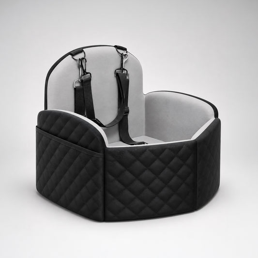 CloudRide memory foam dog car seat with cushioned bolster sides for comfortable car travel