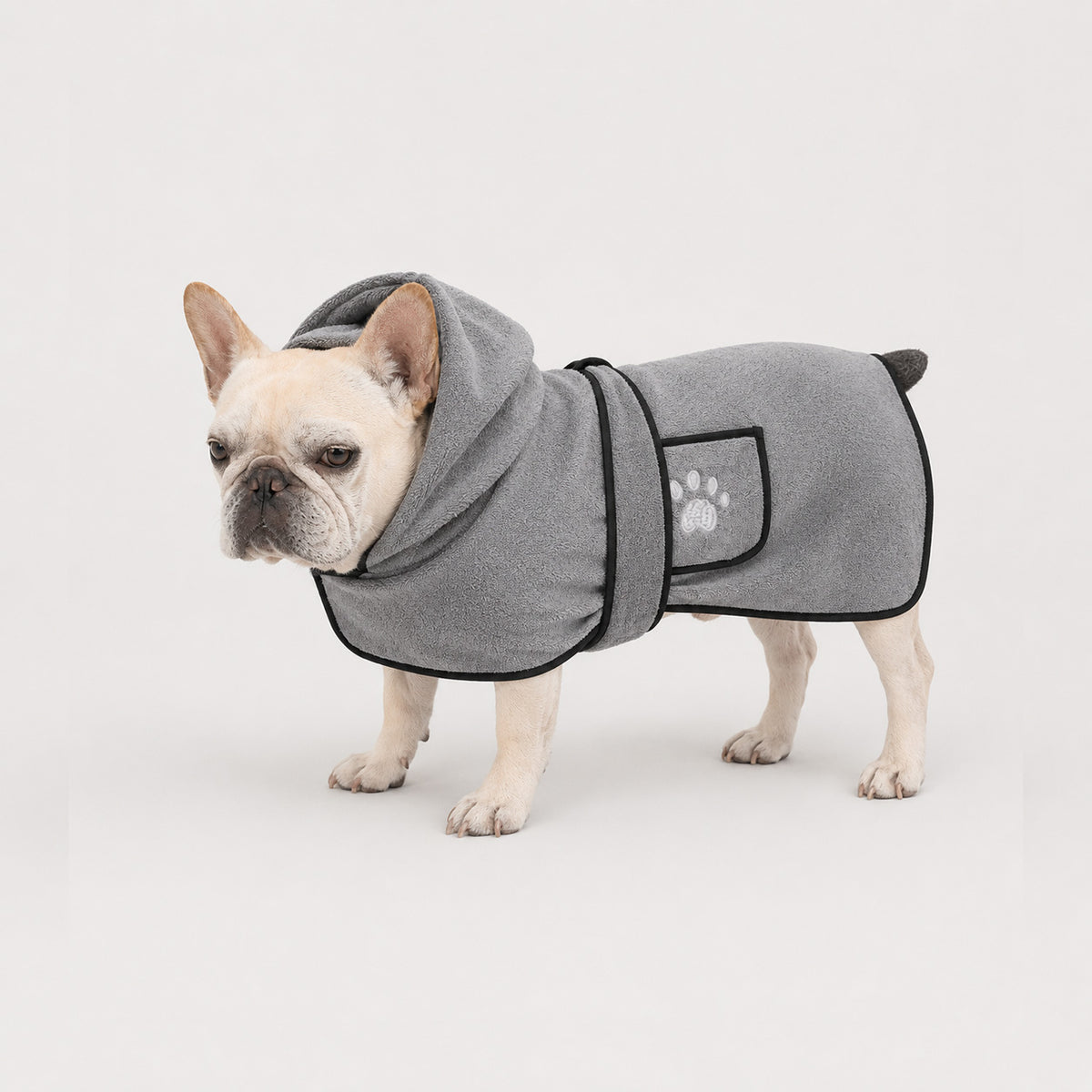 CozyDry absorbent dog drying robe for after bath and wet weather use