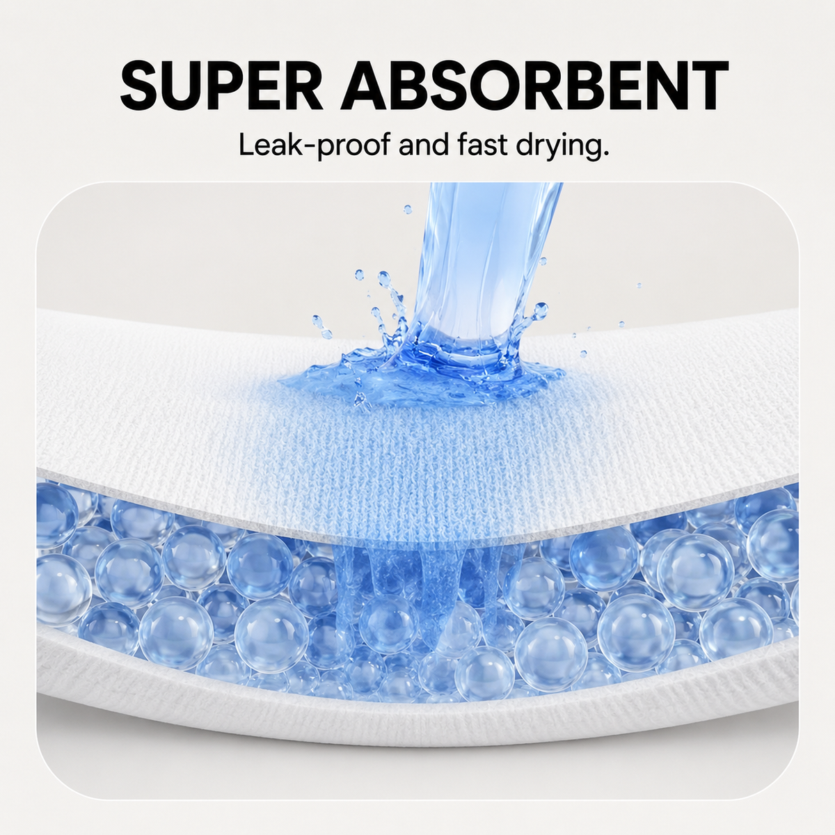 Absorbent core inside Comfort-Fit disposable female dog diaper