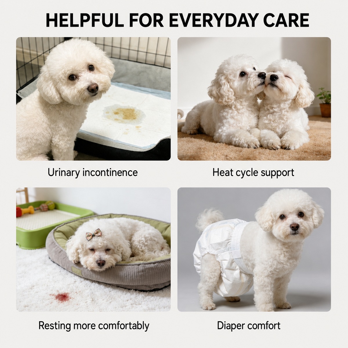 Disposable female dog diaper with leak protection for indoor accidents