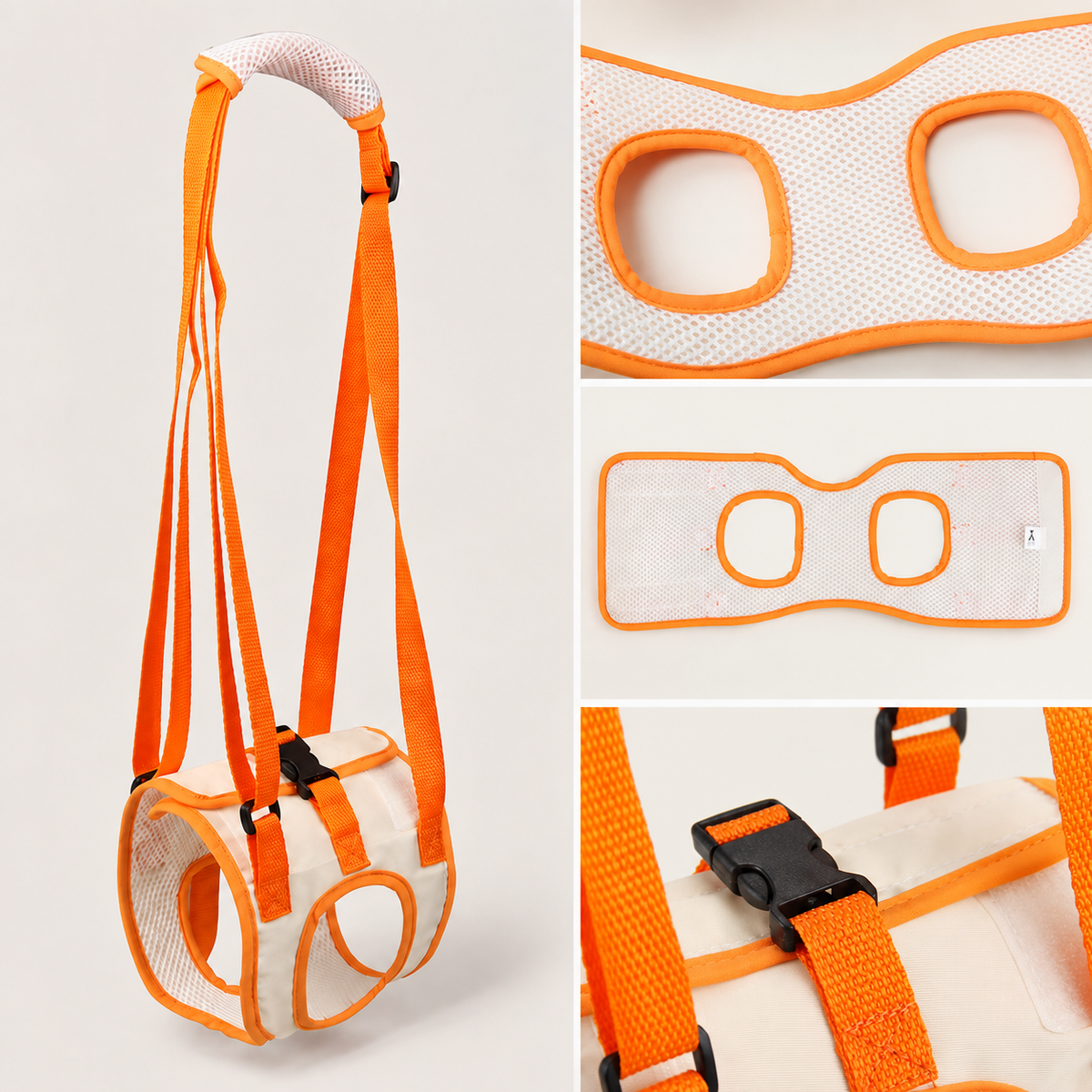 Dog lift harness with adjustable straps and secure buckle fastening