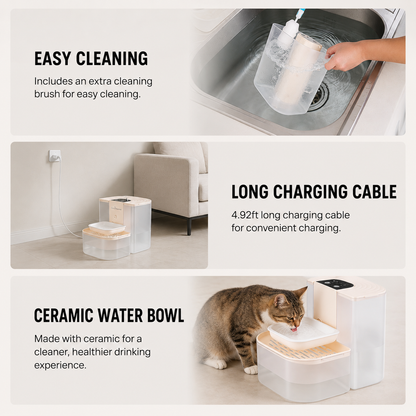 Easy-clean smart pet water station with detachable components for routine maintenance