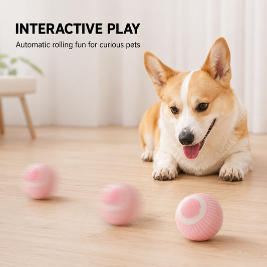 Smart Interactive Rolling Ball encouraging active chasing and indoor pet play