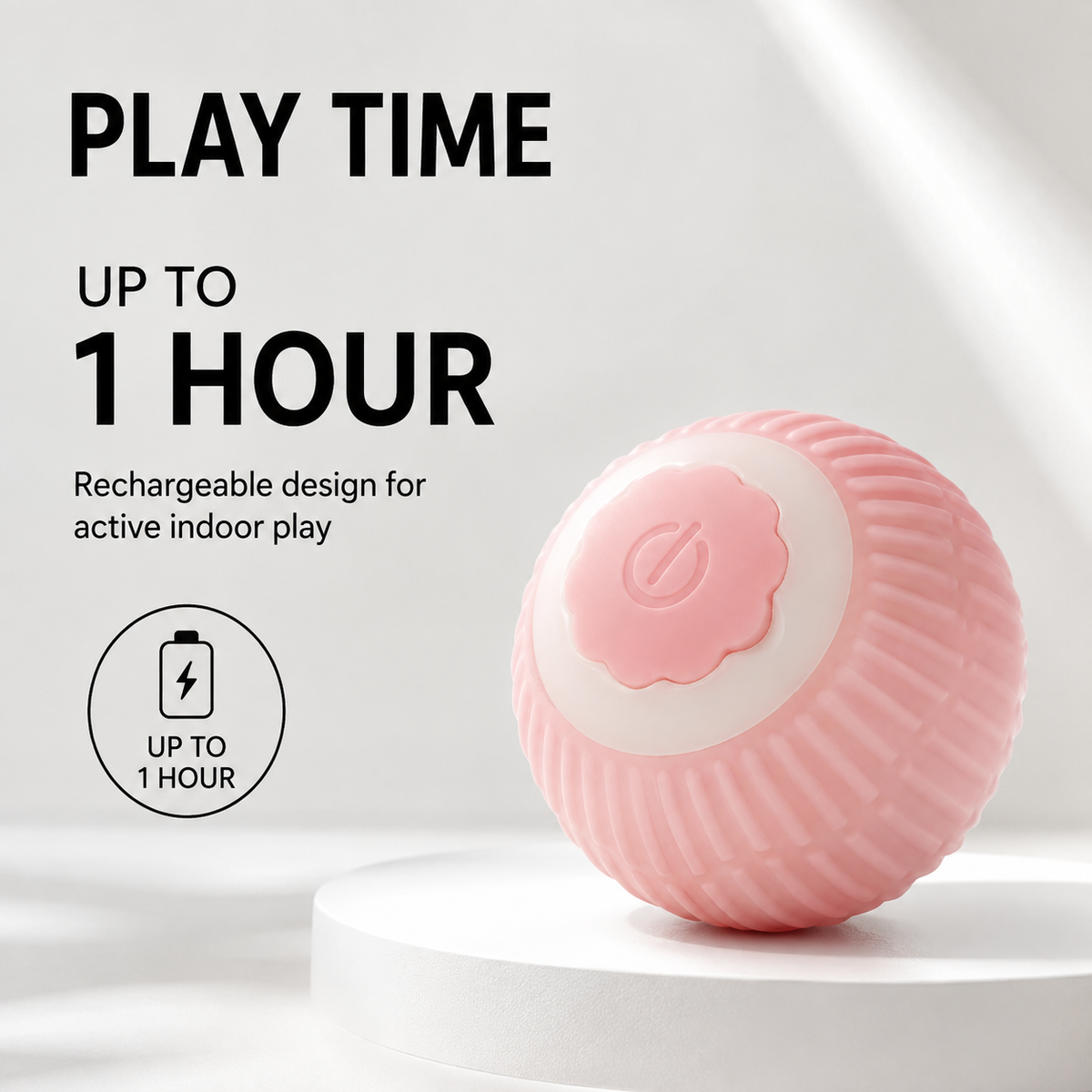 Pet chasing the Smart Interactive Rolling Ball during active playtime