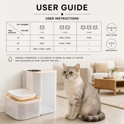 Rechargeable smart pet water station in a modern home environment