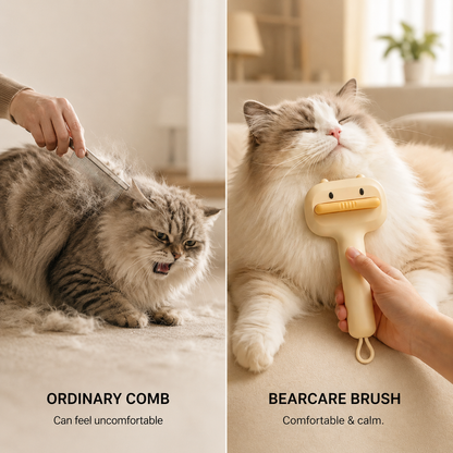 Dog grooming with BearCare pet brush at home