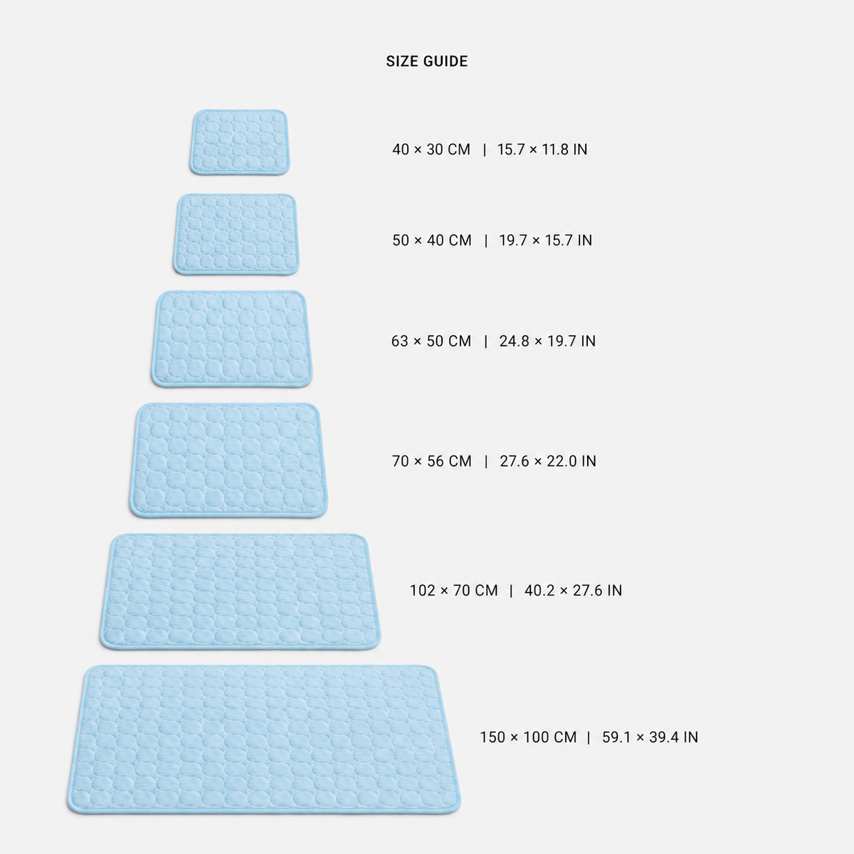 BreezeCool pet cooling mat size guide for choosing the right fit