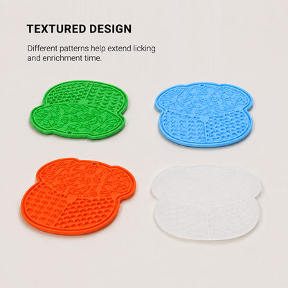 CalmLick textured lick mat for dogs and cats with multiple patterns