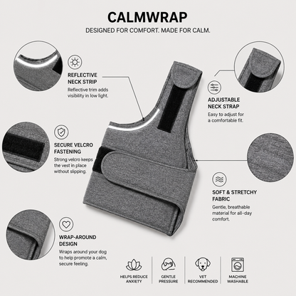 CalmWrap dog comfort wrap adjustable design detail
