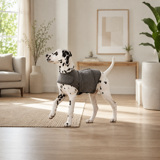 CalmWrap Heather Gray dog comfort jacket product view