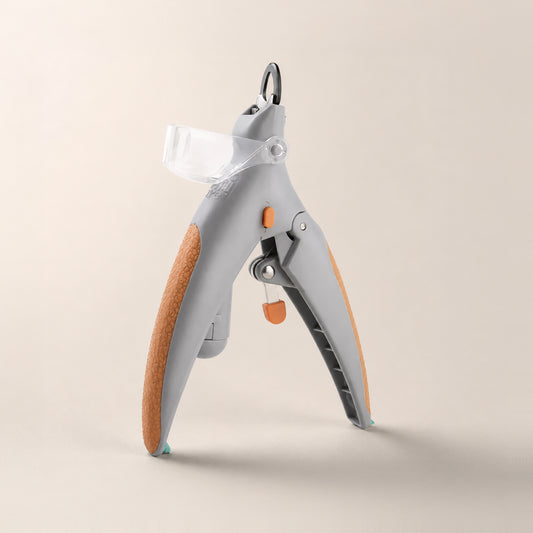 ClearTrim LED pet nail clipper with built-in light and curved blade for dogs and cats