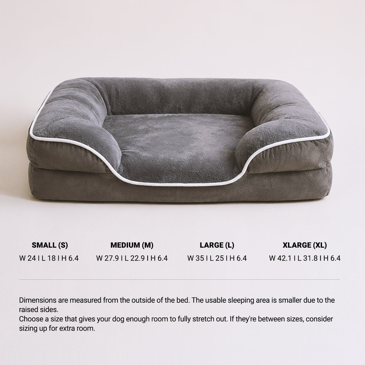 Cloud Support orthopedic dog bed size and dimensions guide