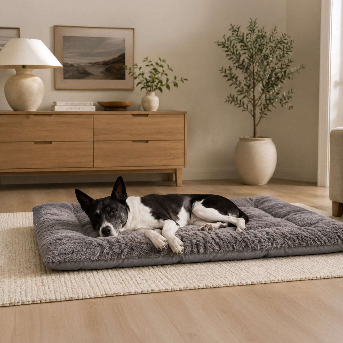CloudNest cushioned dog mat detail for comfortable floor or crate resting