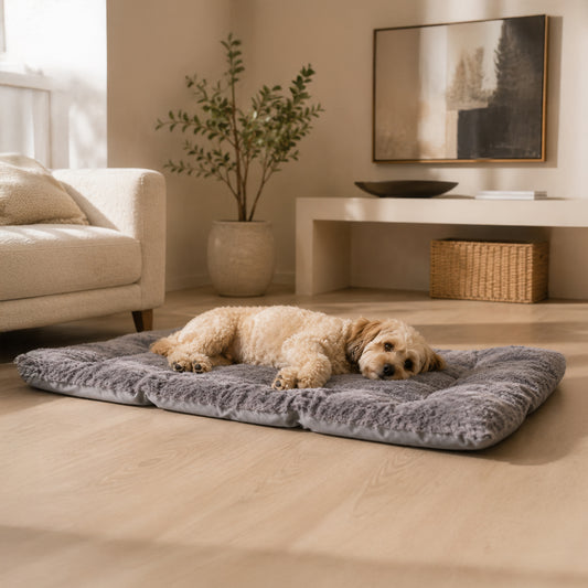 CloudNest plush dog mat detail showing soft cozy fabric and padded comfort