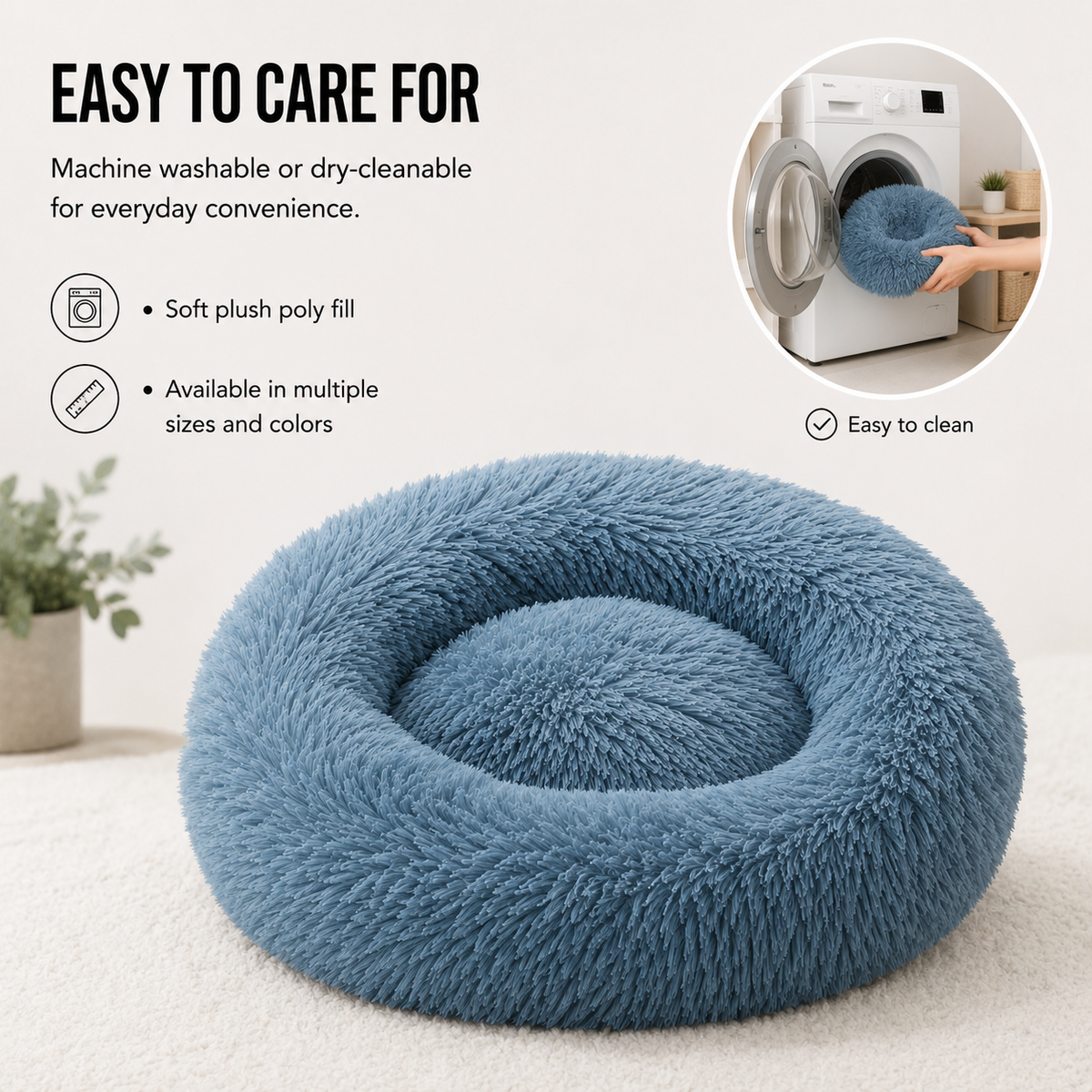 CloudNest soft plush dog bed with cushioned nest style resting surface
