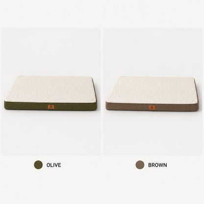 CloudRest supportive dog mattress color options in brown and olive