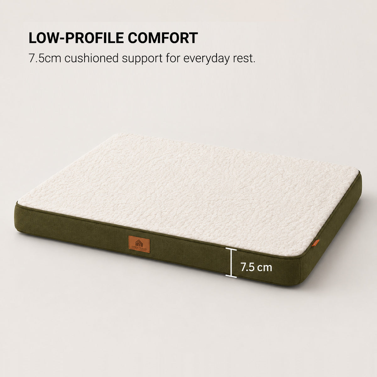 Low-profile CloudRest dog mattress designed for easier access for senior dogs