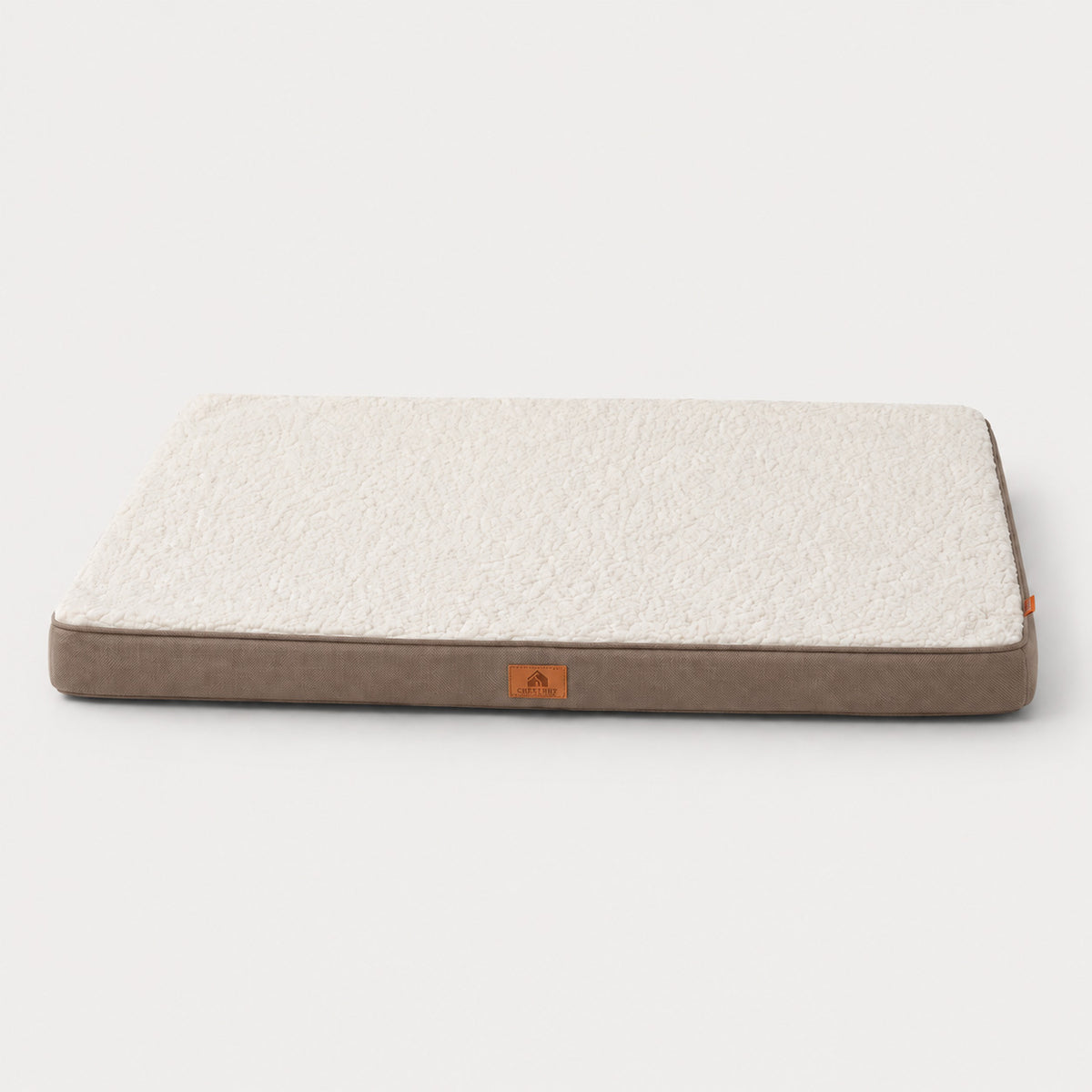 Brown CloudRest supportive dog mattress with low-profile cushioned design for senior dogs
