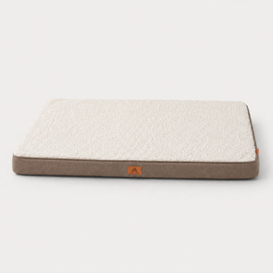 Brown CloudRest supportive dog mattress with low-profile cushioned design for senior dogs