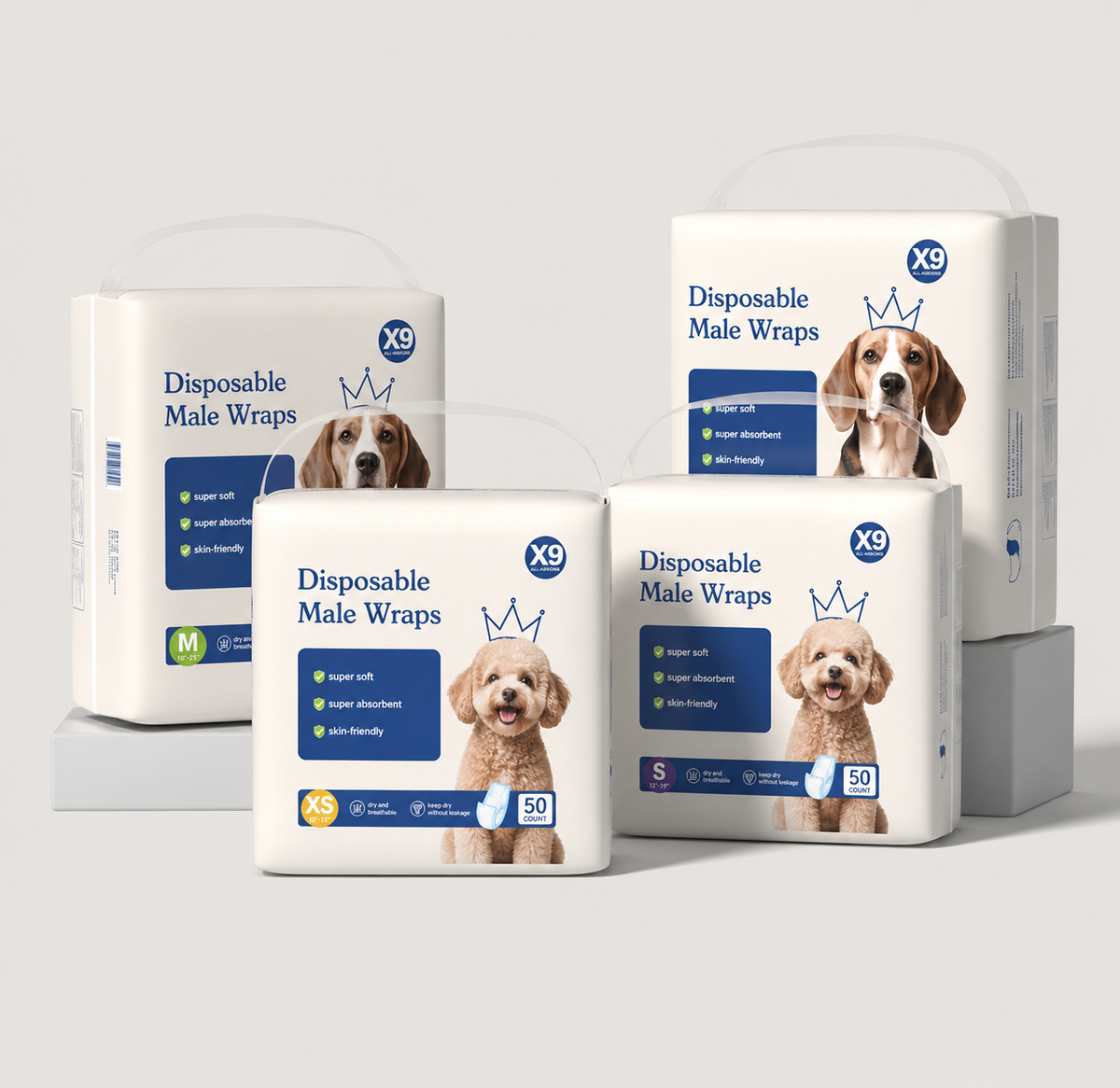 Comfort-Fit disposable dog diapers for male dogs