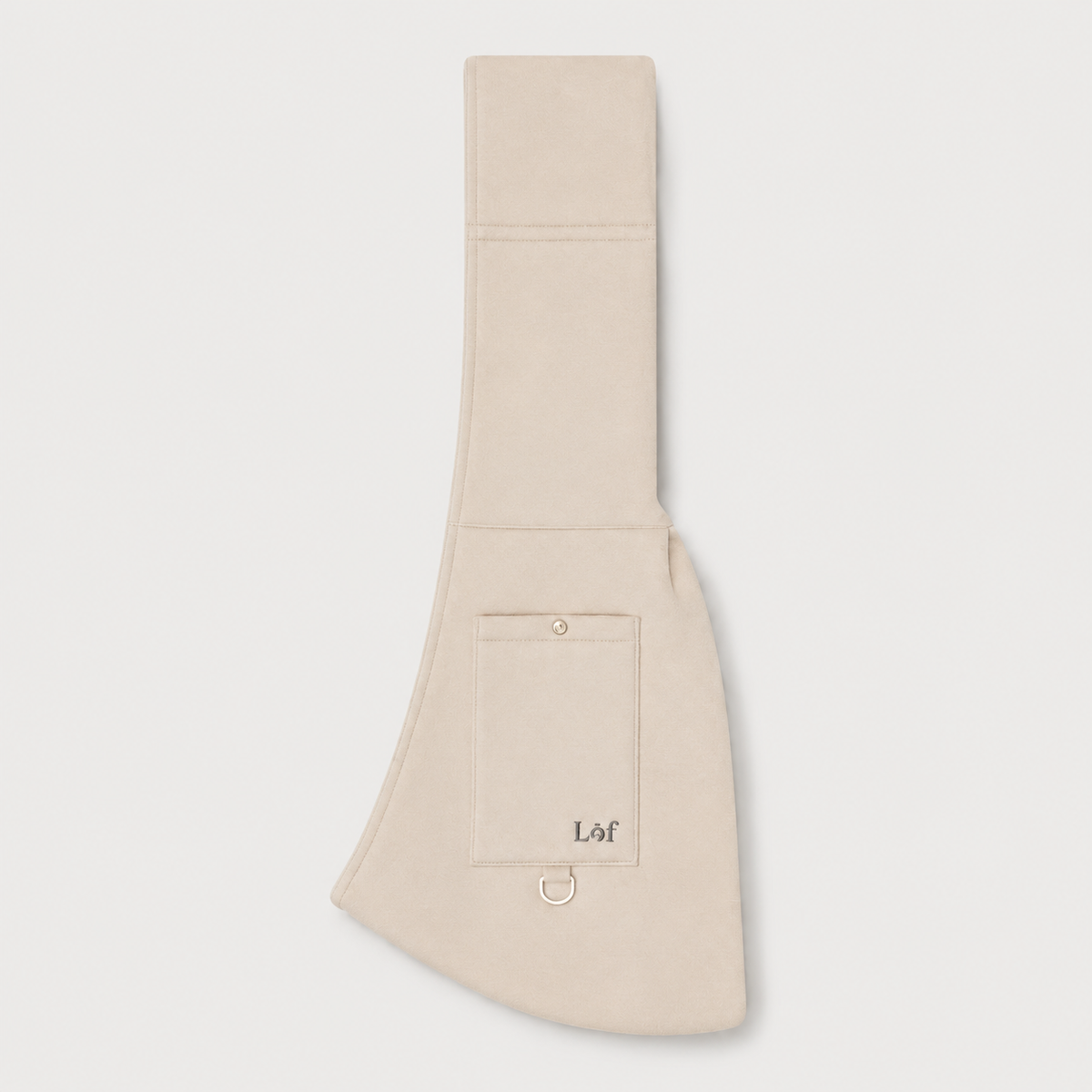 Beige neoprene dog sling carrier with shoulder support