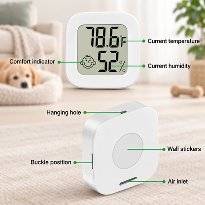 ComfortCheck mini thermometer hygrometer in pink