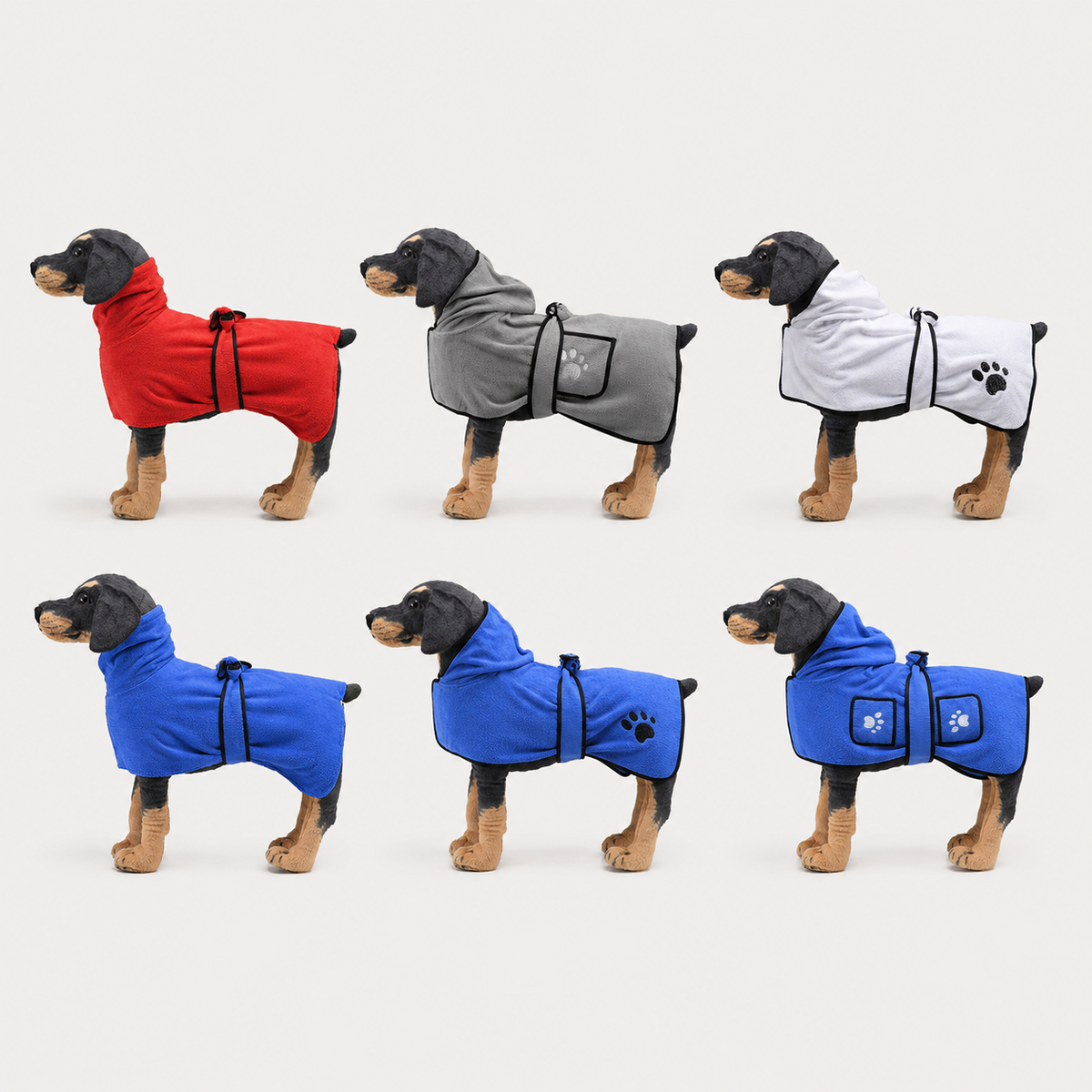 CozyDry absorbent dog robe for cozy post bath wear at home