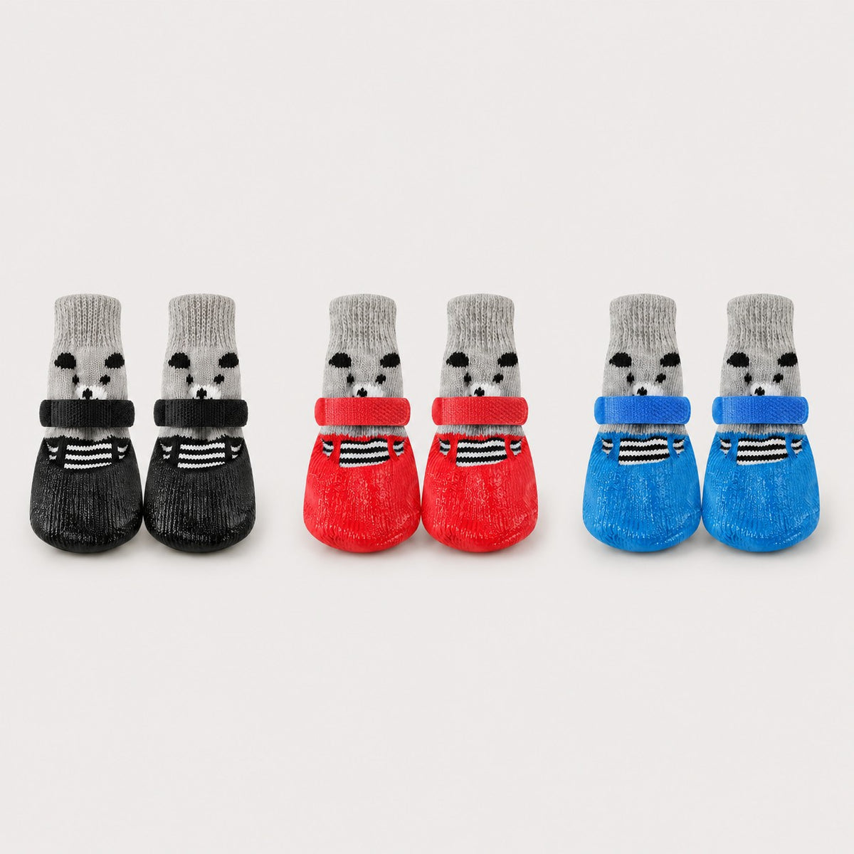 CozyGrip knit dog boots with waterproof rubber bottoms for wet outdoor conditions