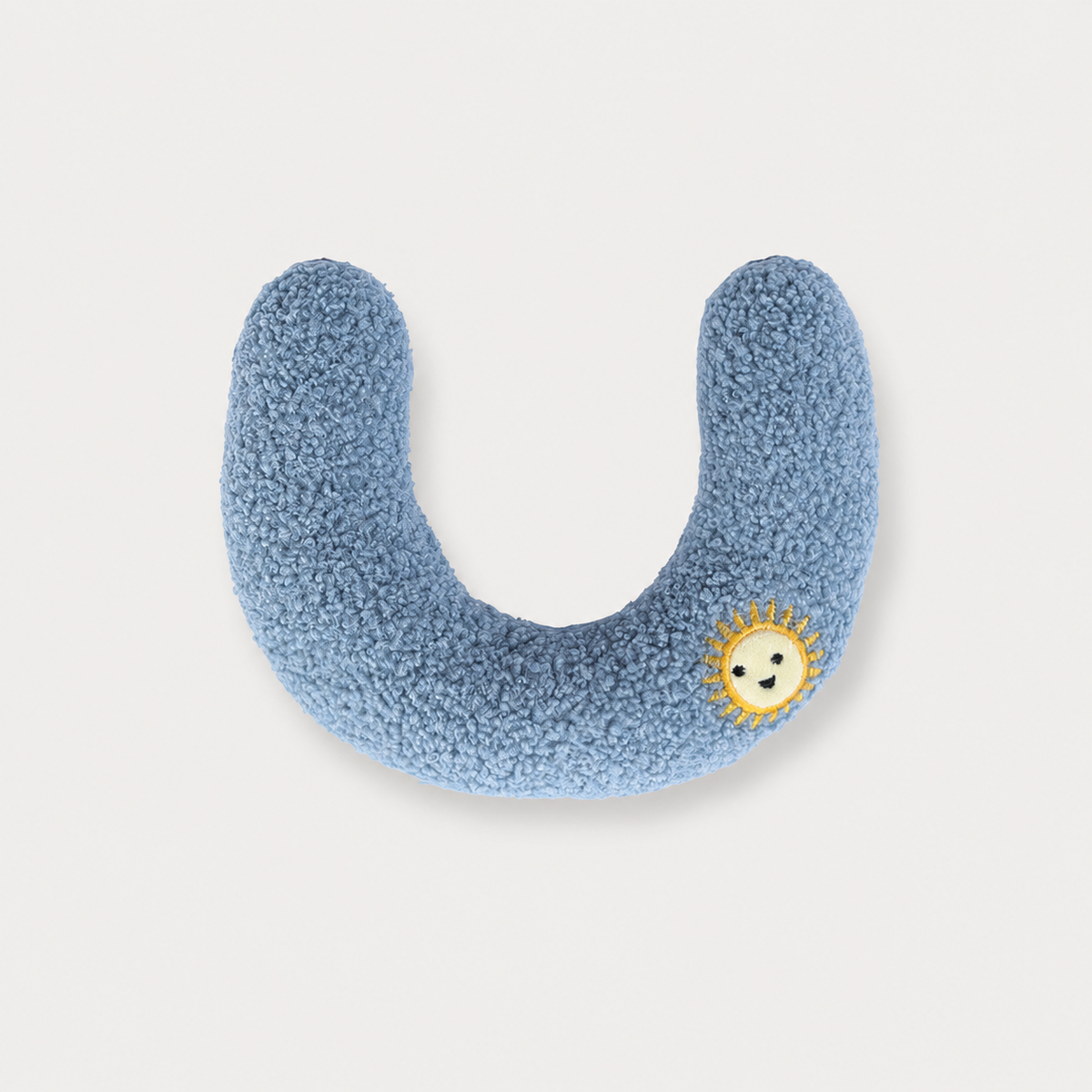CozyRest low-profile U-shaped headrest pillow for senior dogs in Blue Cherry