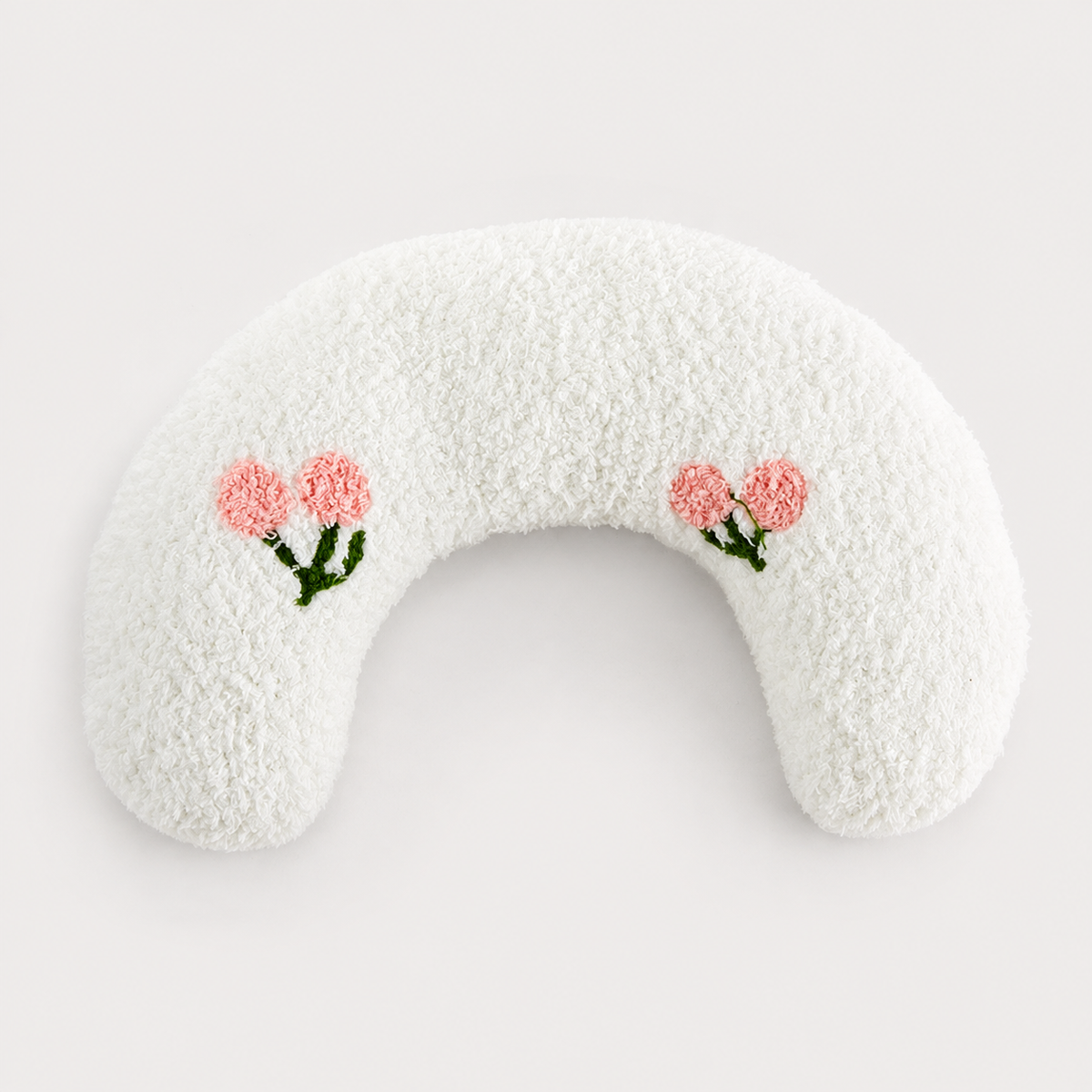 CozyRest low-profile U-shaped headrest pillow for senior dogs in White Cherry