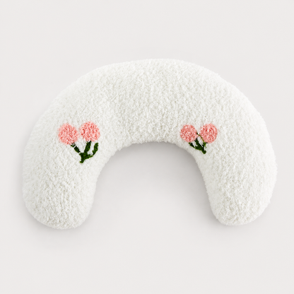 CozyRest low-profile U-shaped headrest pillow for senior dogs in White Cherry