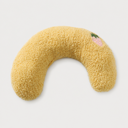 CozyRest low-profile U-shaped headrest pillow for senior dogs in White Peach