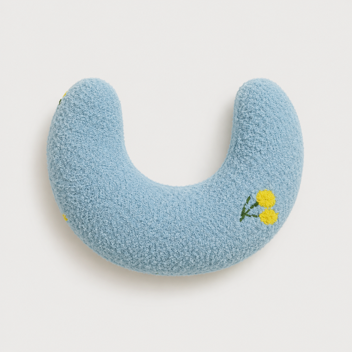 CozyRest low-profile U-shaped headrest pillow for senior dogs in Yellow Strawberry