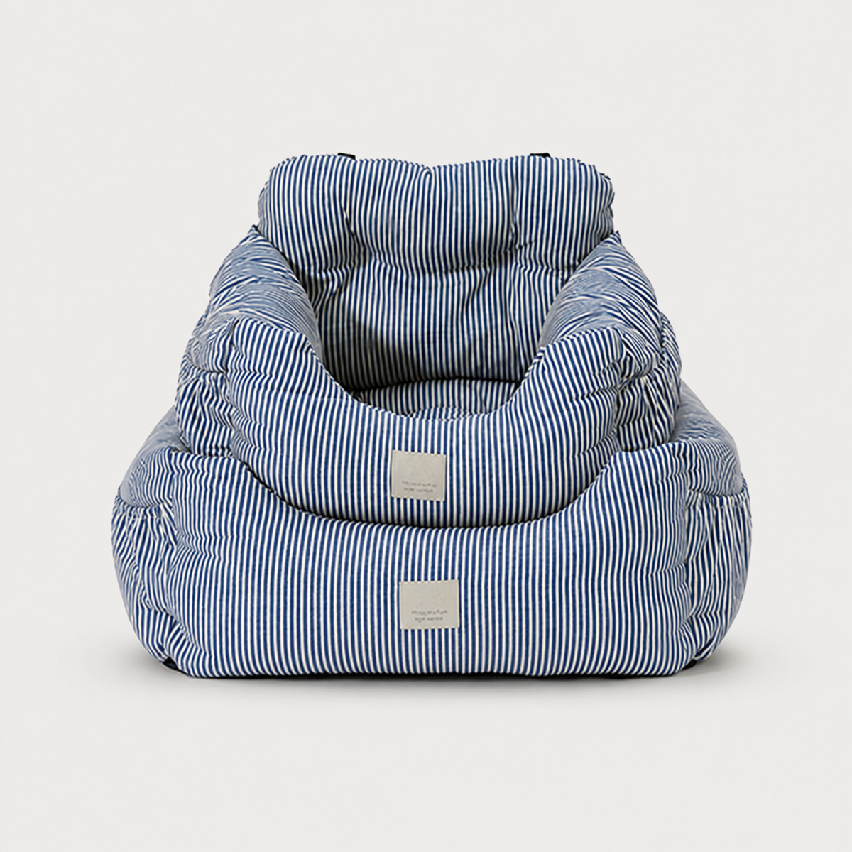 CozyRide striped dog car seat bed size guide with product dimensions