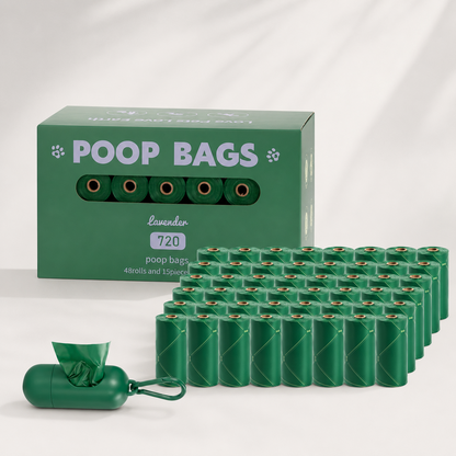 DailyWalk 720-count green patterned dog waste bag rolls with clip-on dispenser