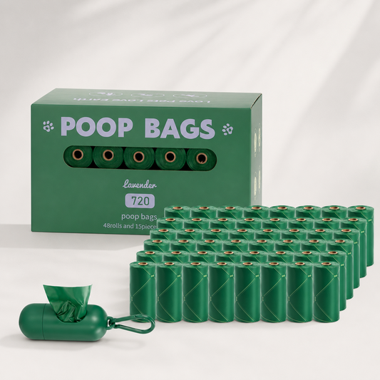 DailyWalk 720-count green patterned dog waste bag rolls with clip-on dispenser