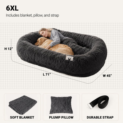 Dark gray BarkTango human-size dog bed color option for people and pets