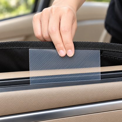 Dog car door guard 600D Oxford fabric and fastening details for paw protection
