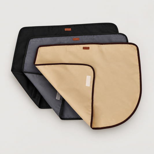 Beige dog car door guard 2 pack with soft protective coverage for pet travel
