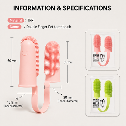 135-degree dog toothbrush specifications with 800 soft bristles and wraparound head