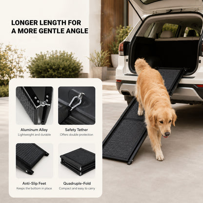 EasyClimb aluminum folding dog ramp with padded carry handle