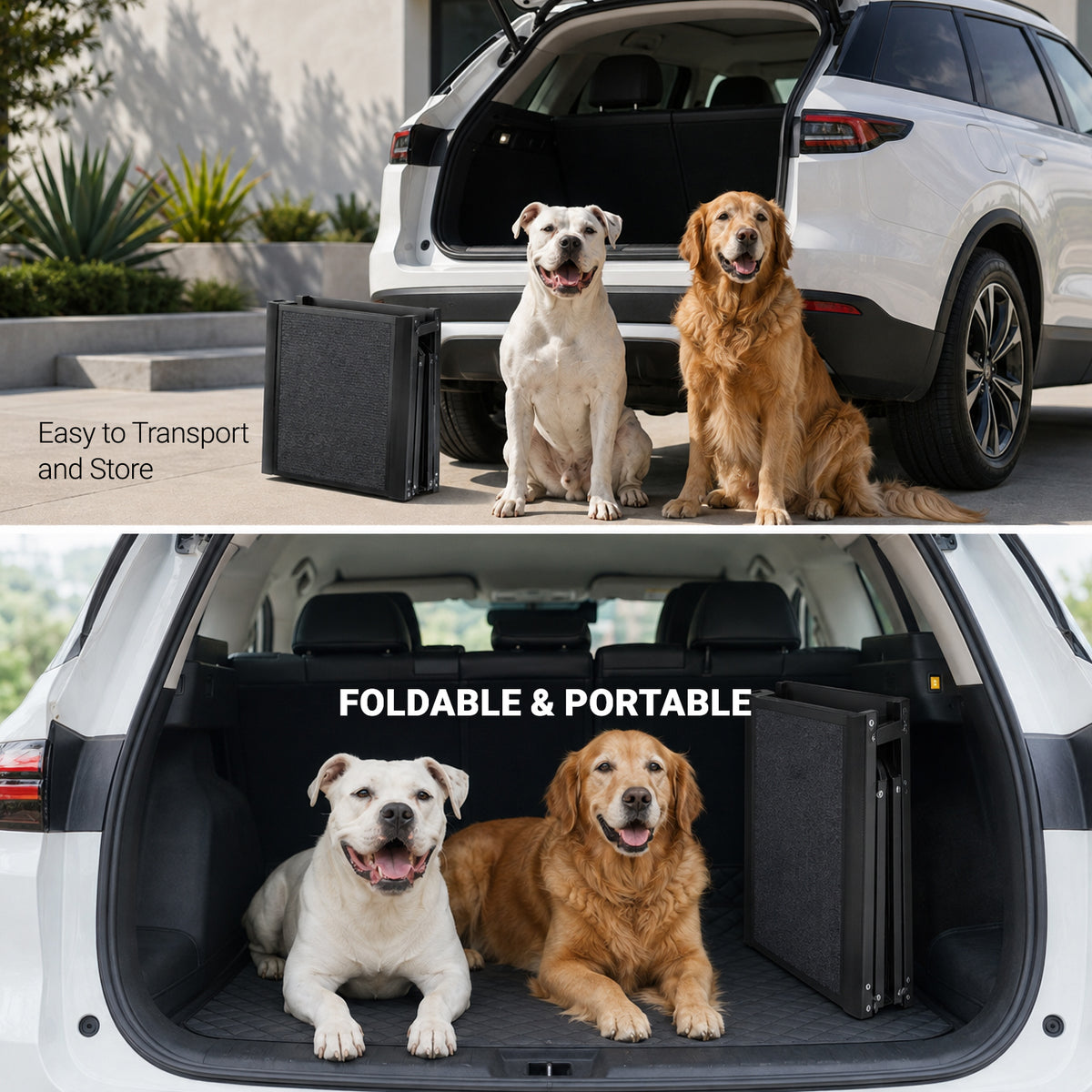 EasyClimb dog ramp safety rope and buckle detail for secure vehicle use