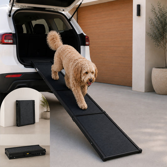 EasyClimb folding dog ramp for senior dogs with a non-slip walking surface
