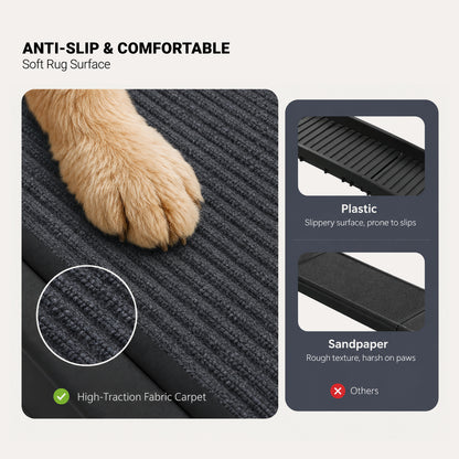 EasyClimb non-slip dog ramp surface and sturdy aluminum frame detail